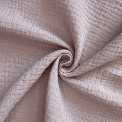 Ткань Муслин Жатый, цвет Пыльно-Розовый (на отрез)  в Ессентуках
