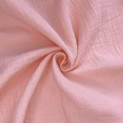 Ткань Муслин Жатый, цвет Нежно-Розовый (на отрез)  в Ессентуках