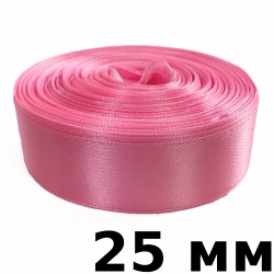 Лента Атласная 25мм, цвет Розовый (на отрез)  в Ессентуках