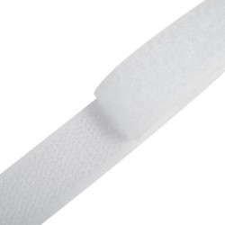 Контактная лента 25мм цвет Белый (велькро-липучка, на отрез)  в Ессентуках