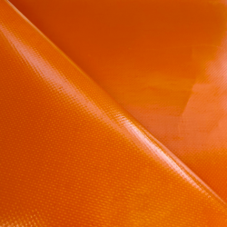 Тентовый материал ПВХ 450 гр/м2, Оранжевый (Ширина 160см), на отрез  в Ессентуках, 450 г/м2, 699 руб