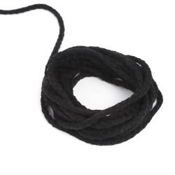 Шнур для одежды тип 2,  Чёрный (плетено-вязаный/полиэфир)  в Ессентуках