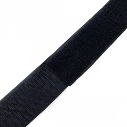 Контактная лента 40мм (38мм) цвет Черный (велькро-липучка, на отрез)  в Ессентуках